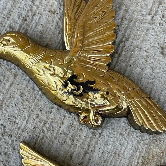 Homco MCM Vintage Hummingbird Wall Art Plastic Retro Gold Tones - Picture 2 of 5